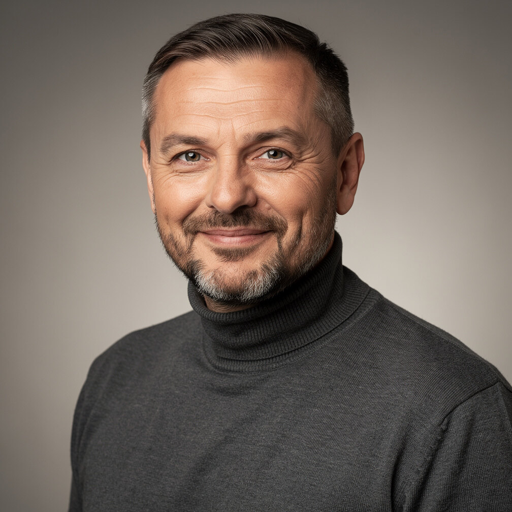 Professional portrait of a male presentation coach